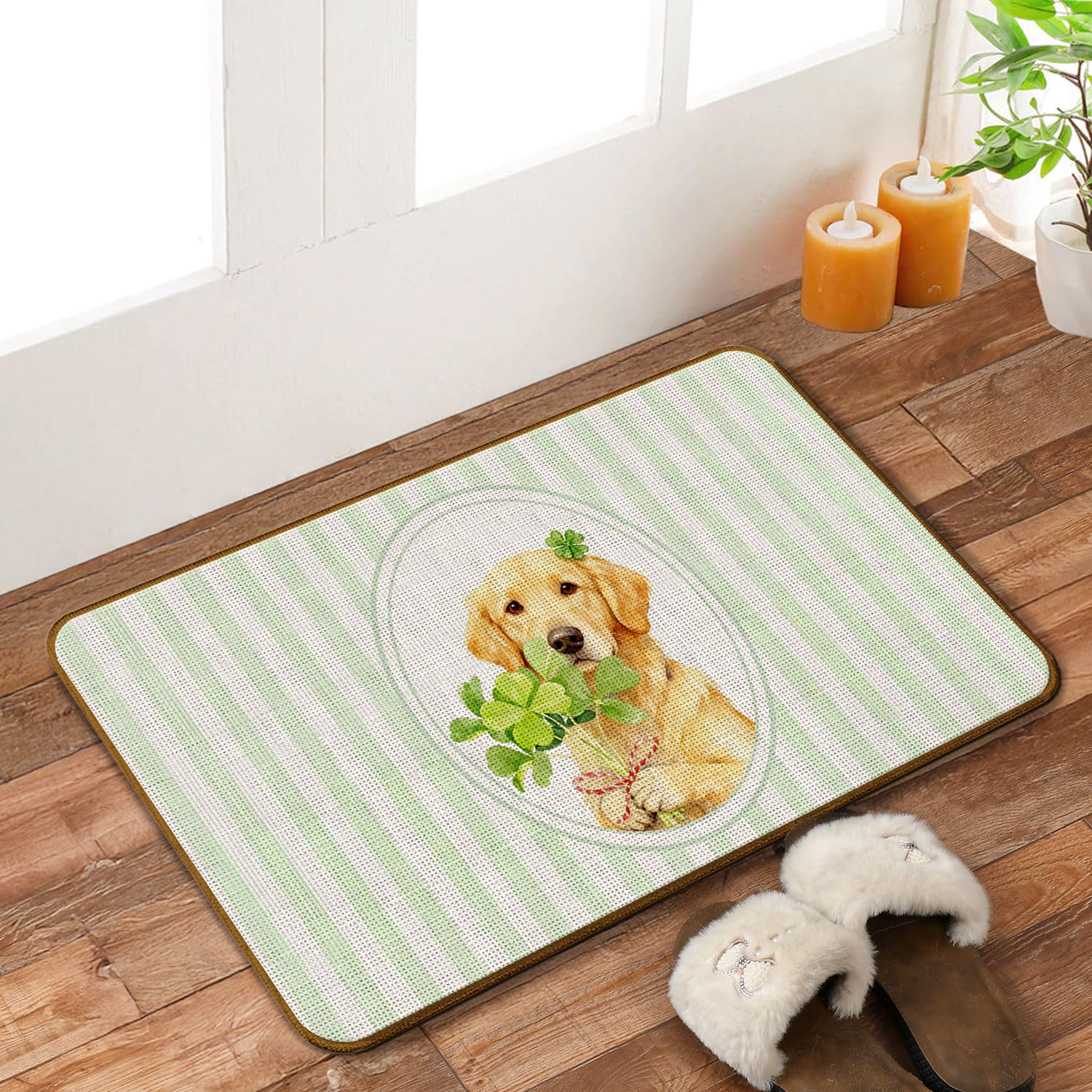 Amazon.com: METNBASYY St. Patrick's Day Golden Retriever Doormat